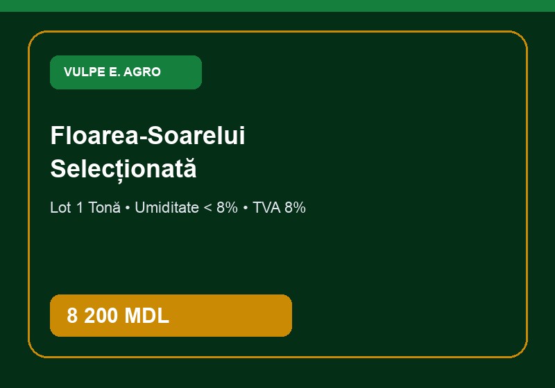 [AGRO-FS-TONA] Semințe de Floarea-Soarelui Selecționate (Lot 1 Tonă / 1000 kg)